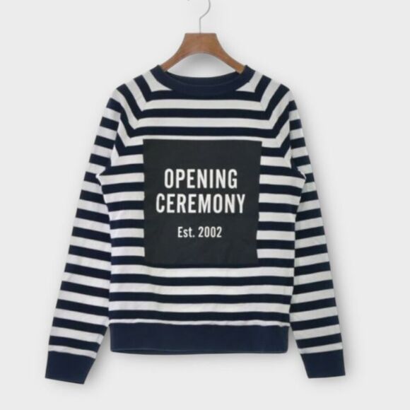 Opening Ceremony Pullover Sweatshirt Women's XS Navy Blue White Long Sleeve - Picture 1 of 10